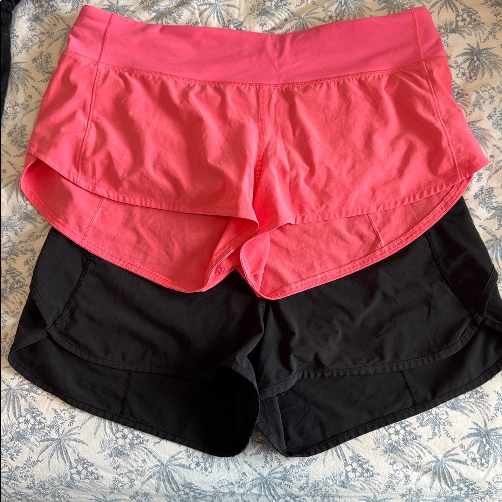 Lululemon Athletica Pink and Black Athletic Shorts